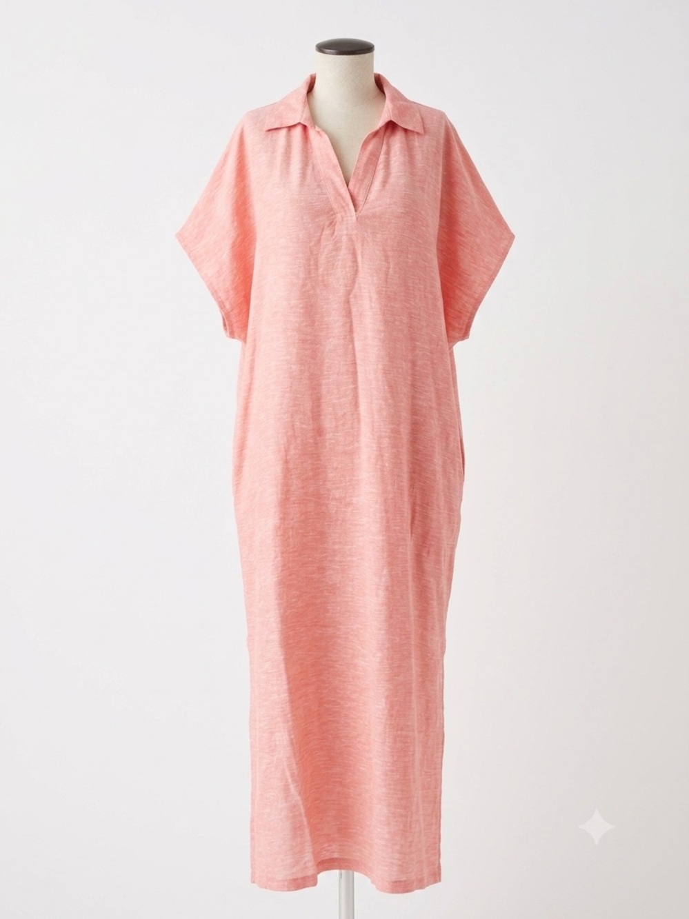 Tahari coral linen blend Swim Cover-Up Caftan dress small - Picture 3 of 12